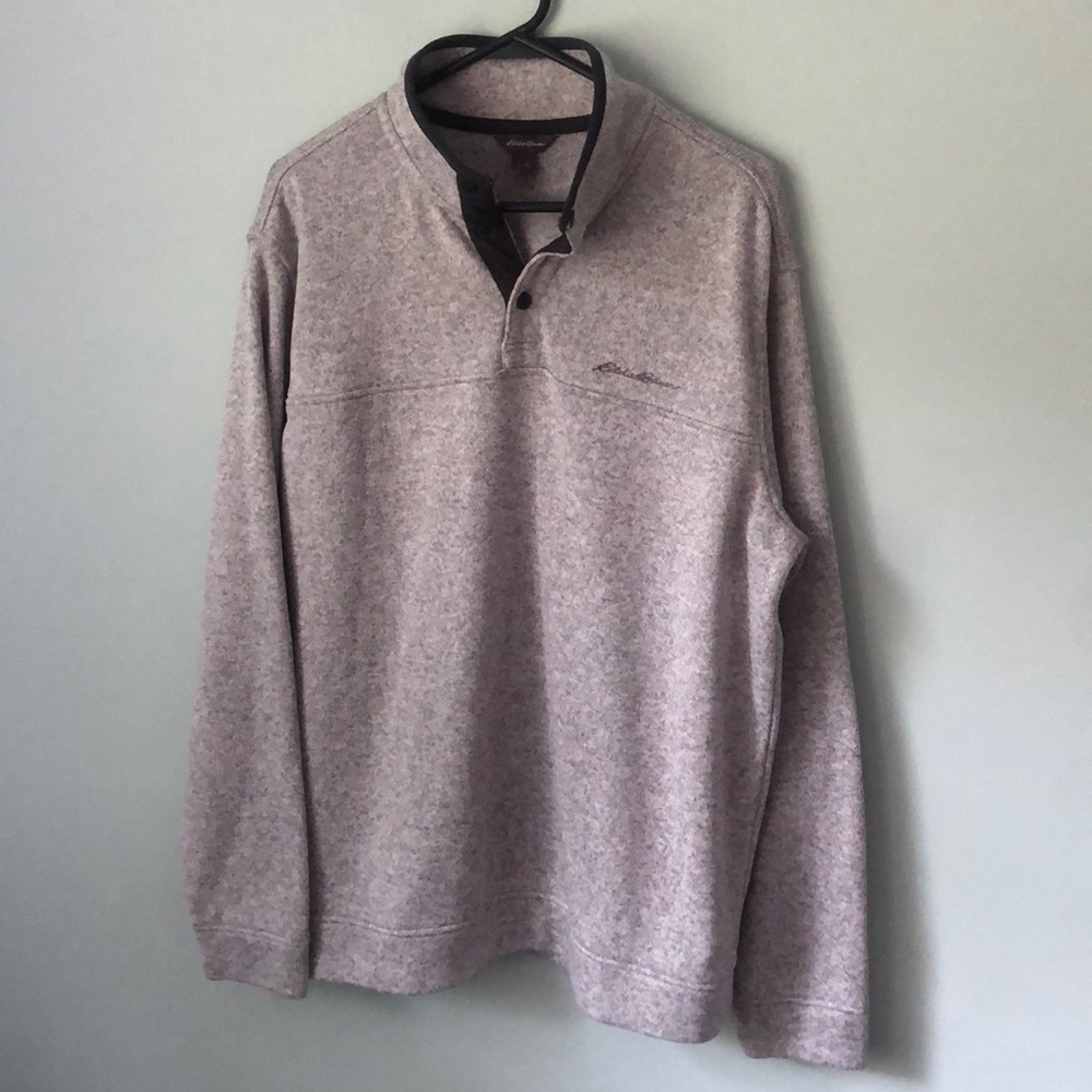 Eddie Bauer Radiator fleece mock neck snap pull over Gray